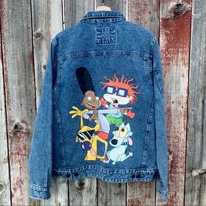 Denim Jacket Retro Unisex Nickelodeon 90s Cartoons NWTOT Members Only